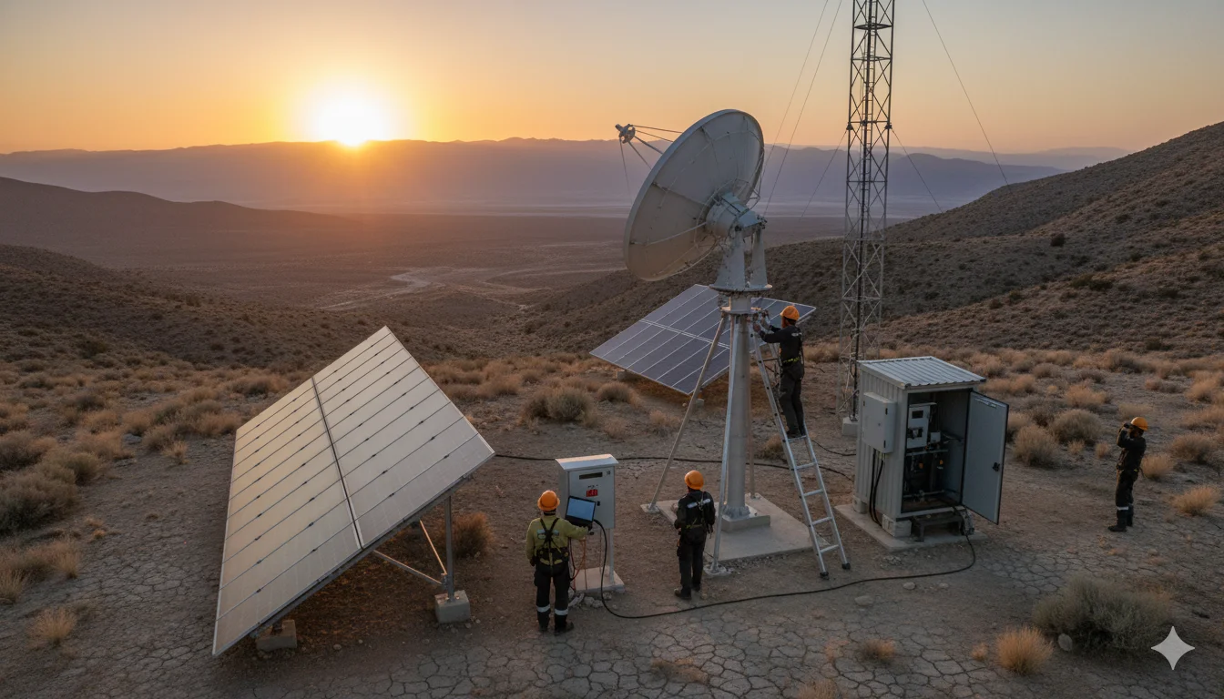 Enlace inalámbrico con energía solar